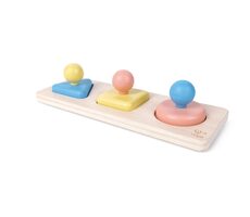 Hape Montessori základné tvary na doske so zrkadielkom / od 10 mesiacov