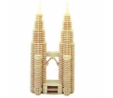 Woodcraft Drevené 3D puzzle Petronas Twin Towers / od 8 rokov / Obtiažnosť: stredná