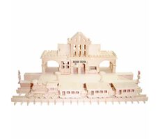 Woodcraft Drevené 3D puzzle nádražie / od 10 rokov / Obtiažnosť: stredná