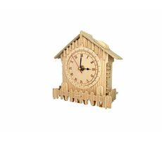 Woodcraft Drevené 3D puzzle hodiny domček / od 8 rokov / Obtiažnosť: stredná