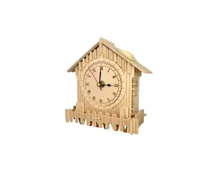Woodcraft Drevené 3D puzzle hodiny domček / od 8 rokov / Obtiažnosť: stredná