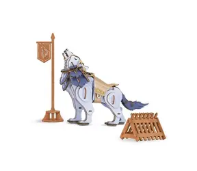 Robotime 3D drevené puzzle Vlk bojovník - Warrior Wolf / od 8 rokov / 92 dielikov / Obtiažnosť: jednoduchá