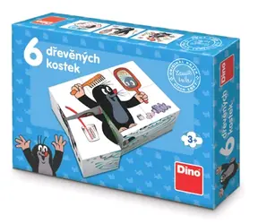 Dino Drevené obrázkové kocky Krtko 6 ks