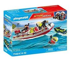 Playmobil® Action Heroes 71464 Hasičský čln s vodným skútrom / Počet dielikov: 52 / od 4 rokov