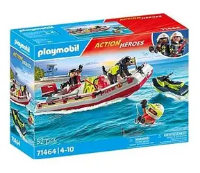 Playmobil® Action Heroes 71464 Hasičský čln s vodným skútrom / Počet dielikov: 52 / od 4 rokov