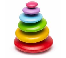 Bigjigs Baby Balančná hra usadzovanie farebných okruhliakov / od 18 mesiacov