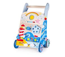 Bigjigs Baby Drevené aktívne chodítko mora / od 12 mesiacov