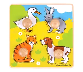Bigjigs Toys Vkladacie puzzle domáce zvieratká / od 12 mesiacov