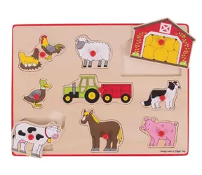 Bigjigs Toys Vkladacie puzzle Farmársky statok / od 3 rokov