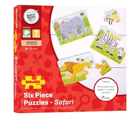 Bigjigs Toys Puzzle 3v1 safari zvieratká