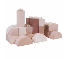 Bigjigs Baby Drevené Spojkocky - Natur set 100 kusov / od 1 roka