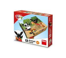 Dino Drevené kocky Bing / 12 kociek / od 3 rokov