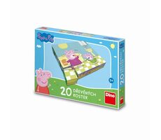 Dino Drevené kocky Peppa Pig Veselý deň / 20 kociek / od 3 rokov 