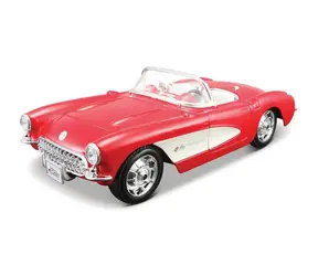 Maisto - ASSEMBLY LINE 1957 Corvette červená / mierka 1:24 / od 8 rokov