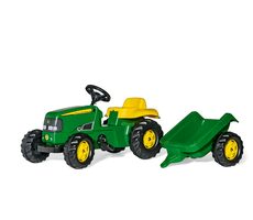 Rollytoys Šliapací traktor Rolly Kid J.Deere s vlečkou - zelená / od 3 rokov 