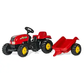 Rollytoys Šliapací traktor Rolly Kid s vlečkou - červená / od 3 rokov 