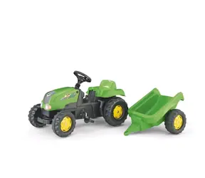 Rollytoys Šliapací traktor Rolly Kid s vlečkou - zelená / od 3 rokov 