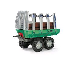 Rollytoys Vlečka s kládami "Timber Trailer" 2-osá-zelená / od 3 rokov 