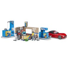 Bruder 62111 Bworld - Čerpacia stanica a umývačka áut / 1:16 / od 3 rokov 