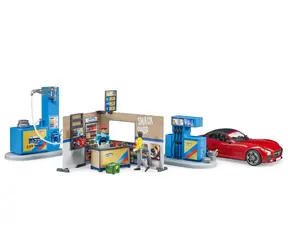 Bruder 62111 Bworld - Čerpacia stanica a umývačka áut / 1:16 / od 3 rokov 