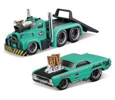 Maisto Muscle Transports - 1953 MACK B-61 Flatbed 1968 Dodge Dart HEMI Gasser / mierka 1:64 / od 8 rokov 