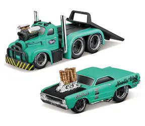 Maisto Muscle Transports - 1953 MACK B-61 Flatbed 1968 Dodge Dart HEMI Gasser / mierka 1:64 / od 8 rokov 