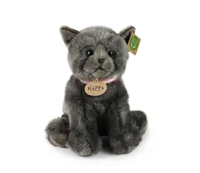 Rappa Plyšová mačka šedá 25 cm / ECO-FRIENDLY / od 0 mesiacov 