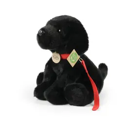 Rappa Plyšový labrador čierny s vodítkom 28 cm / ECO-FRIENDLY / od 0 mesiacov 