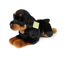 Rappa Plyšový pes rotvajler ležiaci 39 cm / ECO-FRIENDLY / od 0 mesiacov 
