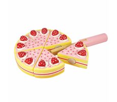 Bigjigs Toys Drevená krájacia torta s jahodami / od 2 rokov