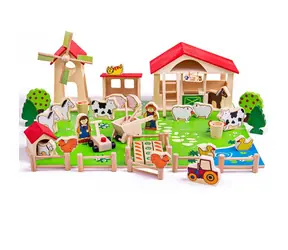 Bigjigs Toys Veľká drevená farma / od 3 rokov