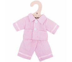 Bigjigs Toys Ružové pyžamo pre bábiku 28 cm / od 2 rokov