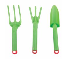 Bigjigs Toys Záhradný set náradie plastový zelený 3ks / od 3 rokov