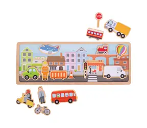 Bigjigs Toys Magnetické puzzle mesto / od 18 mesiacov
