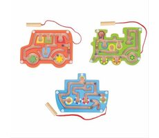 Bigjigs Toys drevený magnetický labyrint 1ks oranžová / od 3 rokov