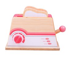 Bigjigs Toys Drevený toaster ružový / od 3 rokov