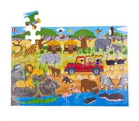 Bigjigs Toys Podlahové puzzle Africké dobrodružné