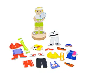 Bigjigs Toys Magnetické obliekacie puzzle športové aktivity / od 3 rokov