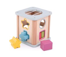 Bigjigs Toys Motorická kocka modrá / od 12 mesiacov