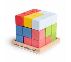 Bigjigs Toys Drevená skladacia kocka / od 3 rokov