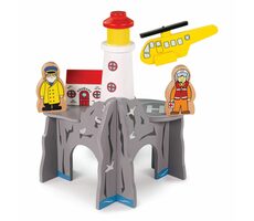 Bigjigs Rail Tunel s majákom a heliportom / od 3 rokov