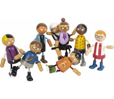 Small Foot Ohybné bábiky rodina s dieťaťom / od 3 rokov