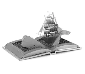 Metal Earth 3D Puzzle Kniha: Biela veľryba / 49 dielikov / od 14 rokov
