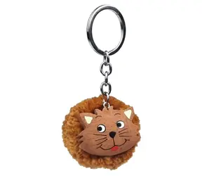 2Kids Toys Drevená kľúčenka pompon Mačka / od 3 rokov