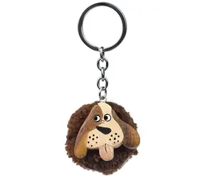 2Kids Toys Drevená kľúčenka pompon Pes / od 3 rokov