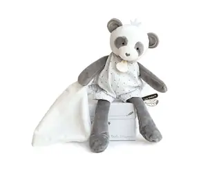 Doudou Darčeková krabička - Plyšová panda s dečkou 28 cm