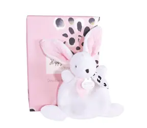 Doudou Darčeková krabička ružová - mini zajačik 17 cm / od 0 rokov