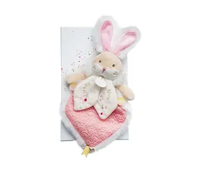 Doudou Darčeková sada - Hračka ružový kamarát zajačik 24 cm / od 0 rokov