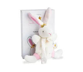 Doudou Darčeková sada - Hračka s úchytom na cumlík králiček 15 cm / od 0 rokov