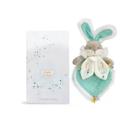 Doudou Darčeková sada - Hračka tyrkysový kamarát králiček 24 cm / od 0 rokov